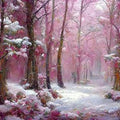 High quality wall art fine art oil painitng handpainted on canvas" snow landscape" stunningoilpainting.com