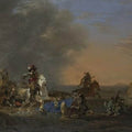 High quality wall art fine art oil painitng handpainted on canvas" Cavalry charge at sunset " stunningoilpainting.com