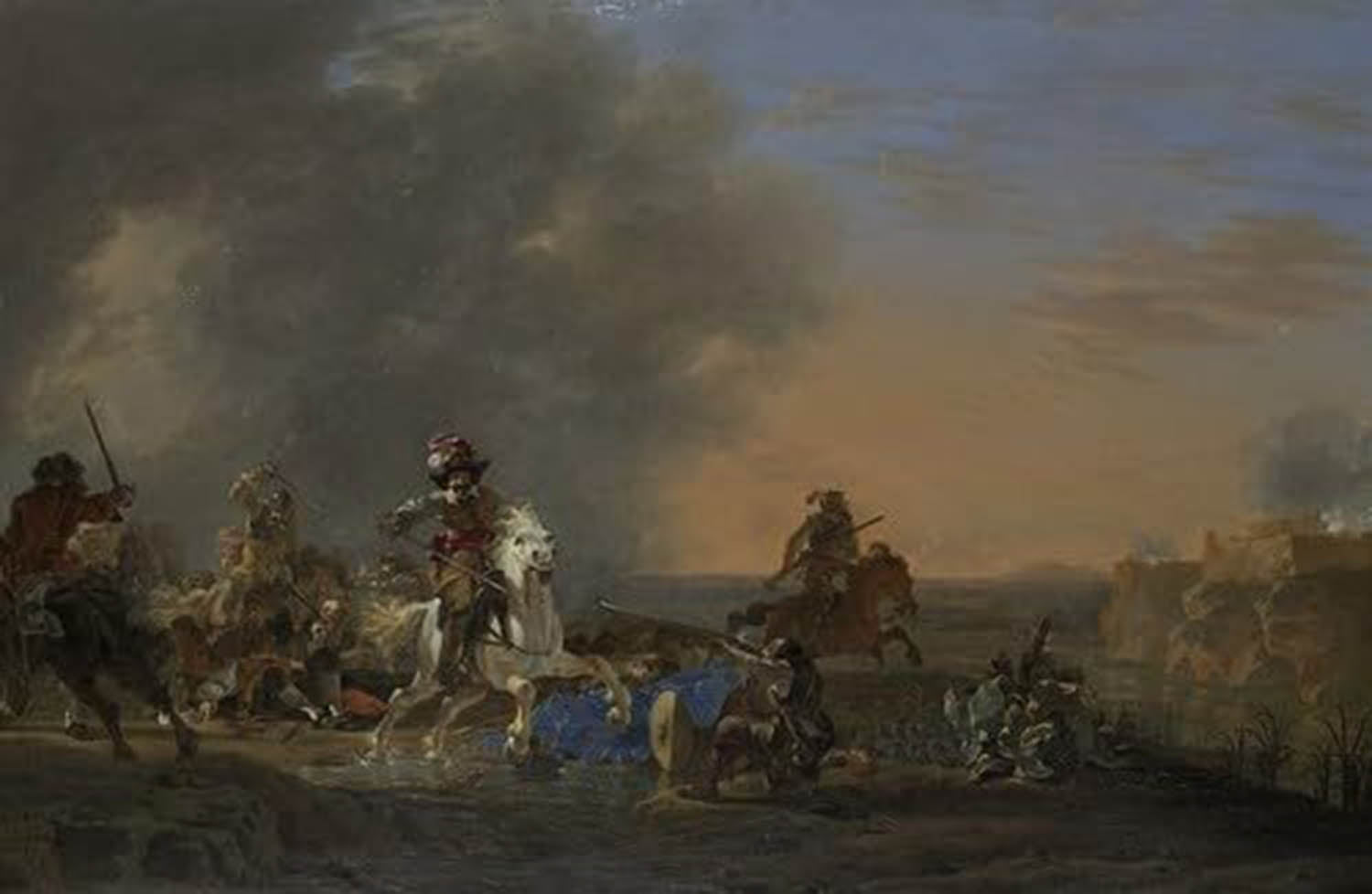 High quality wall art fine art oil painitng handpainted on canvas" Cavalry charge at sunset " stunningoilpainting.com