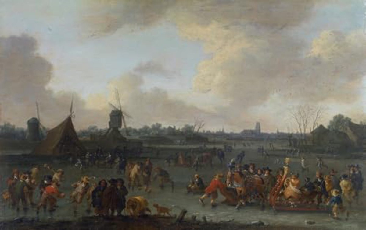 high quality wall art fine art oil painitng handpainted on canvas" ice skaters" stunningoilpainting.com