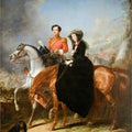 High quality wall art fine art oil painitng handpainted on canvas" Royal Scots Guard and His Sister" stunningoilpainting.com