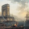High quality wall art fine art oil painitng handpainted on canvas" Port maritime" stunningoilpainting.com