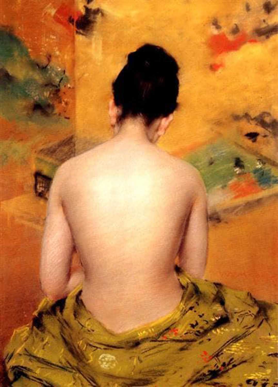 High quality wall art fine art oil painitng handpainted on canvas"Back Of A Nude" stunningoilpainting.com