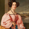 High quality wall art fine art oil painitng handpainted on canvas"a Lady with a Cornflower Wreath" stunningoilpainting.com
