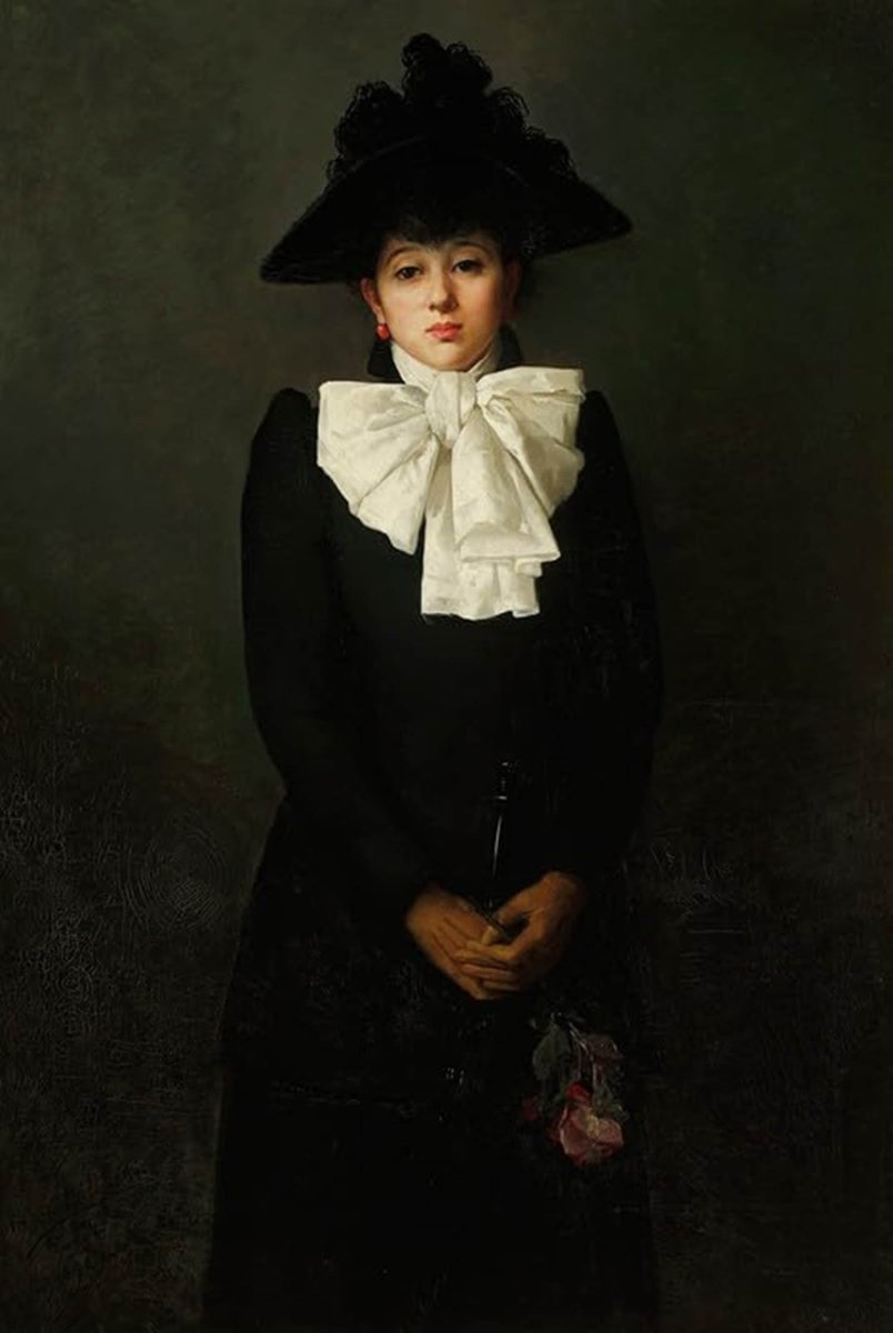 High quality oil painitng handpainted on canvas"a woman with a rose in her hand" stunningoilpainting.com