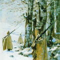High quality wall art fine art oil painitng handpainted on canvas"Soldiers in the snow" stunningoilpainting.com