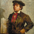 High quality wall art fine art oil painitng handpainted on canvas"Newspaper Boy" stunningoilpainting.com