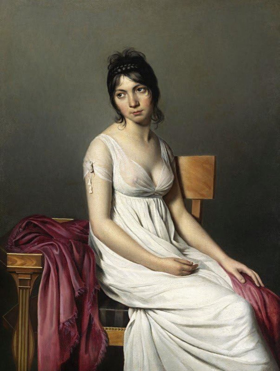 High quality wall art fine art oil painitng handpainted on canvas" A young woman in white" stunningoilpainting.com
