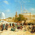 High quality wall art fine art oil painitng handpainted on canvas" Outside Cairo " stunningoilpainting.com