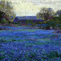 High quality wall art fine art oil painitng handpainted on canvas"Bluebonnets on a Grey Day" stunningoilpainting.com