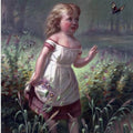 High quality wall art fine art oil painitng handpainted on canvas"Child Chasing Butterfly" stunningoilpainting.com