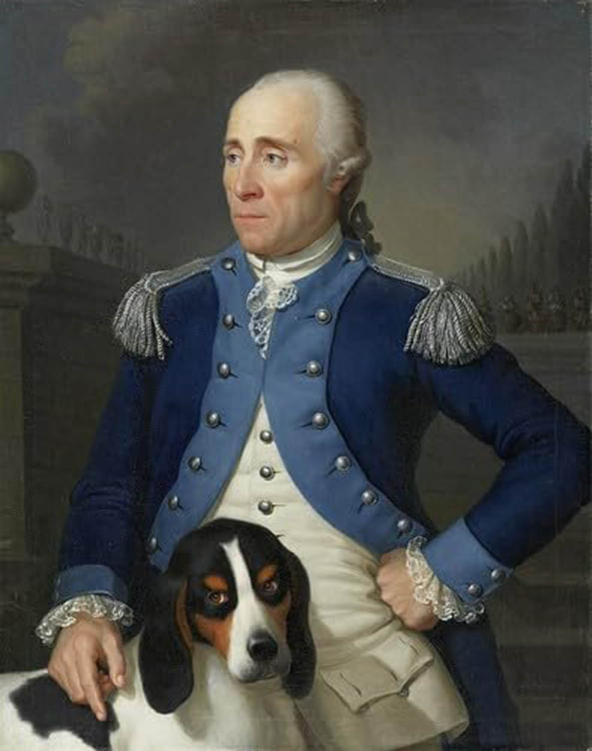 High quality wall art fine art oil painitng handpainted on canvas" an officer with his dog" stunningoilpainting.com
