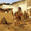 High quality wall art fine art oil painitng handpainted on canvas" Moroccan Market" stunningoilpainting.com