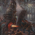 High quality wall art fine art oil painitng handpainted on canvas"factory workers" stunningoilpainting.com