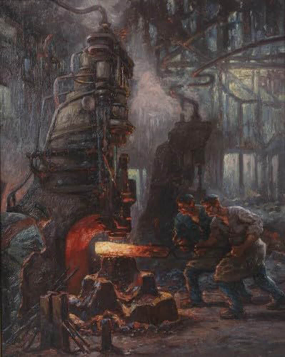 High quality wall art fine art oil painitng handpainted on canvas"factory workers" stunningoilpainting.com
