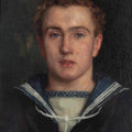 High quality wall art fine art oil painitng handpainted on canvas" a man in a Sailor's Uniform" stunningoilpainting.com