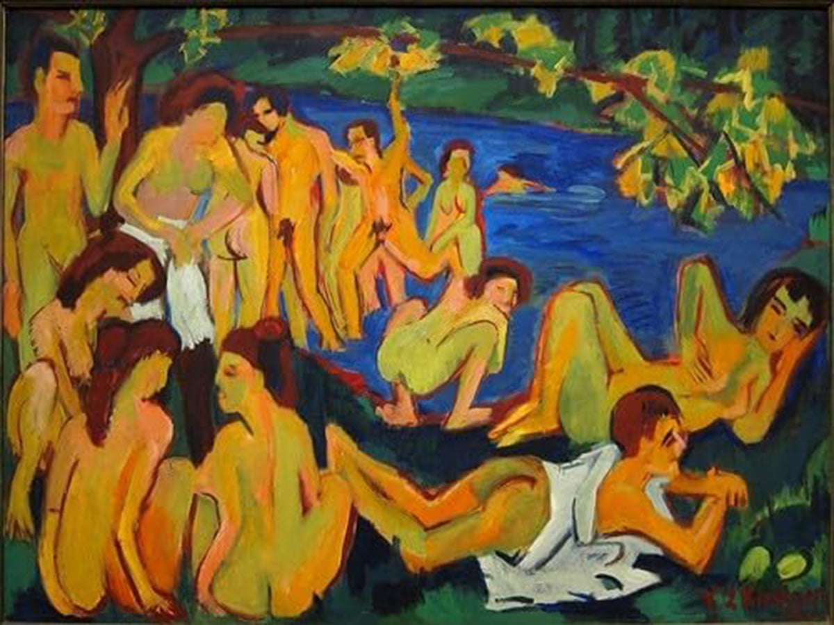 high quality wall art fine art oil painitng handpainted on canvas" Bathers " stunningoilpainting.com