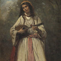 High quality wall art fine art oil painitng handpainted on canvas"Gypsy Girl With Mandolin" stunningoilpainting.com