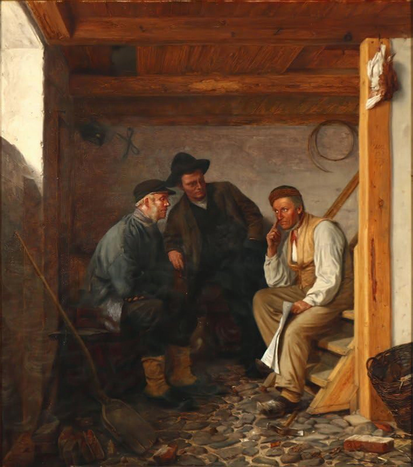 High quality wall art fine art oil painitng handpainted on canvas"Discussed the political situation" stunningoilpainting.com