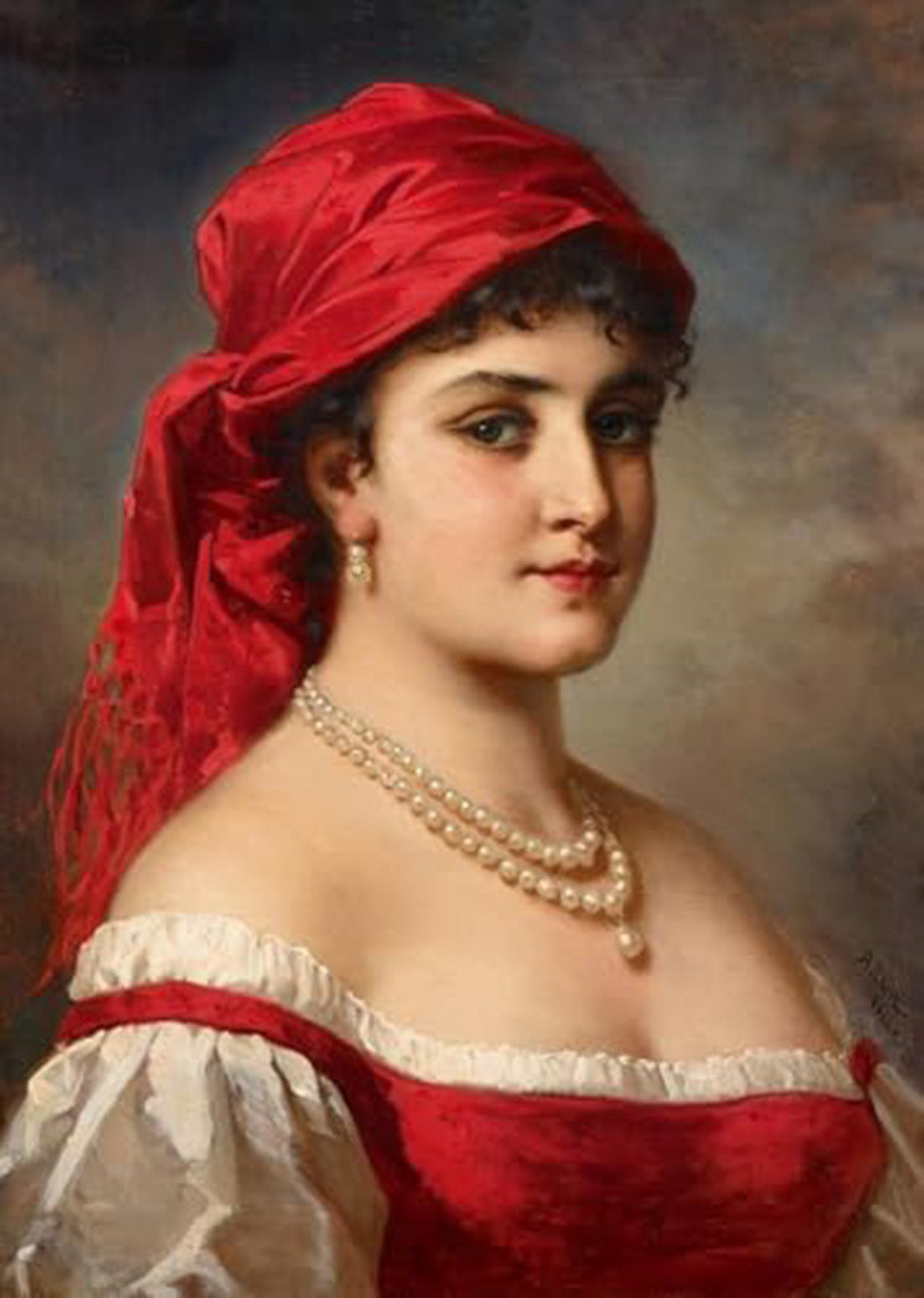 high quality wall art oil painitng handpainted on canvas "a young woman" stunningoilpainting.com