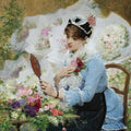 High quality wall art fine art oil painitng handpainted on canvas"The Flower Seller" stunningoilpainting.com