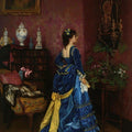 High quality wall art fine art oil painitng handpainted on canvas"Blue dress" stunningoilpainting.com