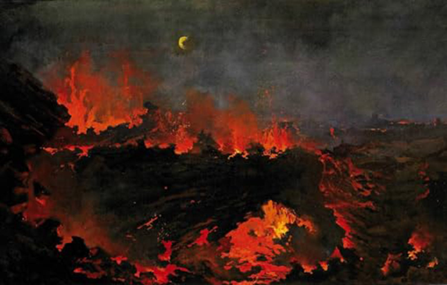 High quality wall art fine art oil painitng handpainted on canvas "Volcano " stunningoilpainting.com