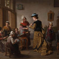High quality wall art fine art oil painitng handpainted on canvas " A Visit to the Seamstress " stunningoilpainting.com
