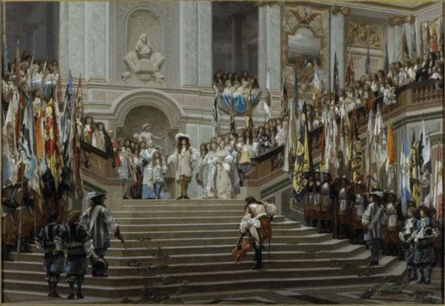 High quality wall art fine art oil painitng handpainted on canvas "Reception at Palace" stunningoilpainting.com