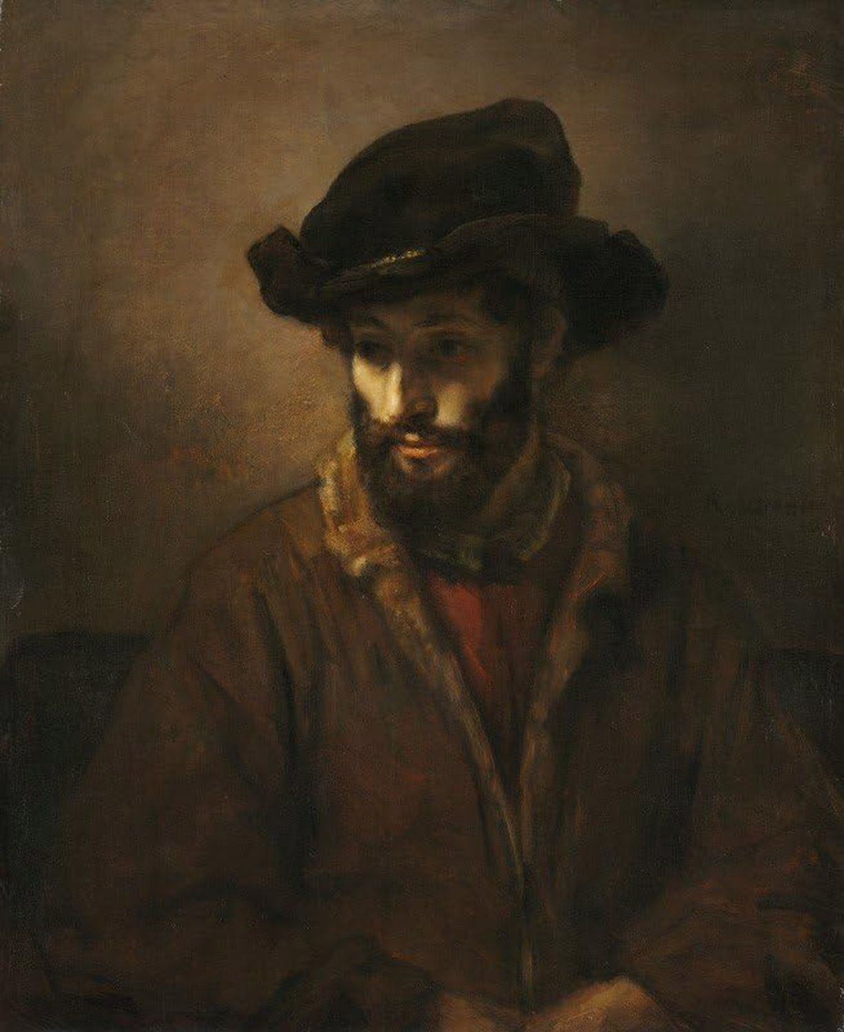 High quality wall art fine art oil painitng handpainted on canvas"A bearded man in a hat" stunningoilpainting.com