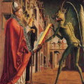 High quality wall art fine art oil painitng handpainted on canvas "Saint and the devil" stunningoilpainting.com