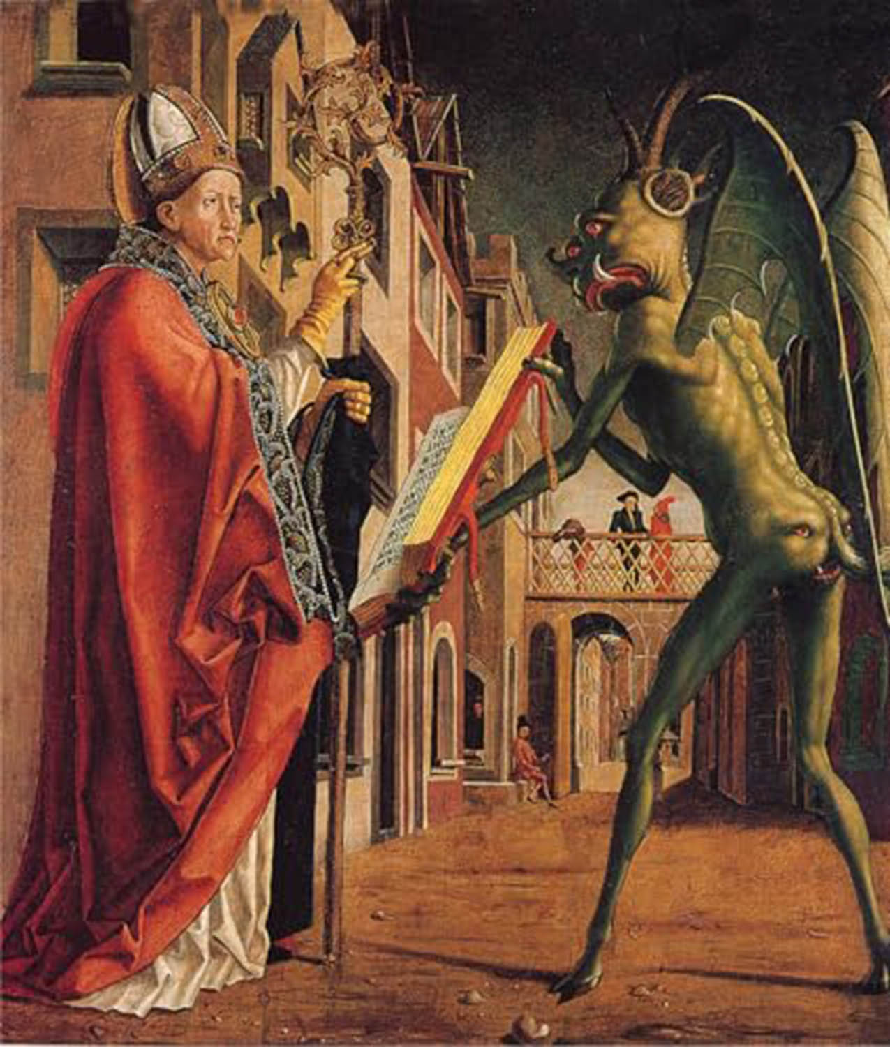 High quality wall art fine art oil painitng handpainted on canvas "Saint and the devil" stunningoilpainting.com