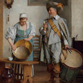 High quality wall art fine art oil painitng handpainted on canvas" Drummer and woman" stunningoilpainting.com