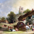 High quality wall art fine art oil painitng handpainted on canvas " A Country Village" stunningoilpainting.com