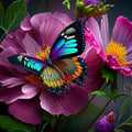 High quality wall art fine art oil painitng handpainted on canvas "butterfly on flowers" stunningoilpainting.com