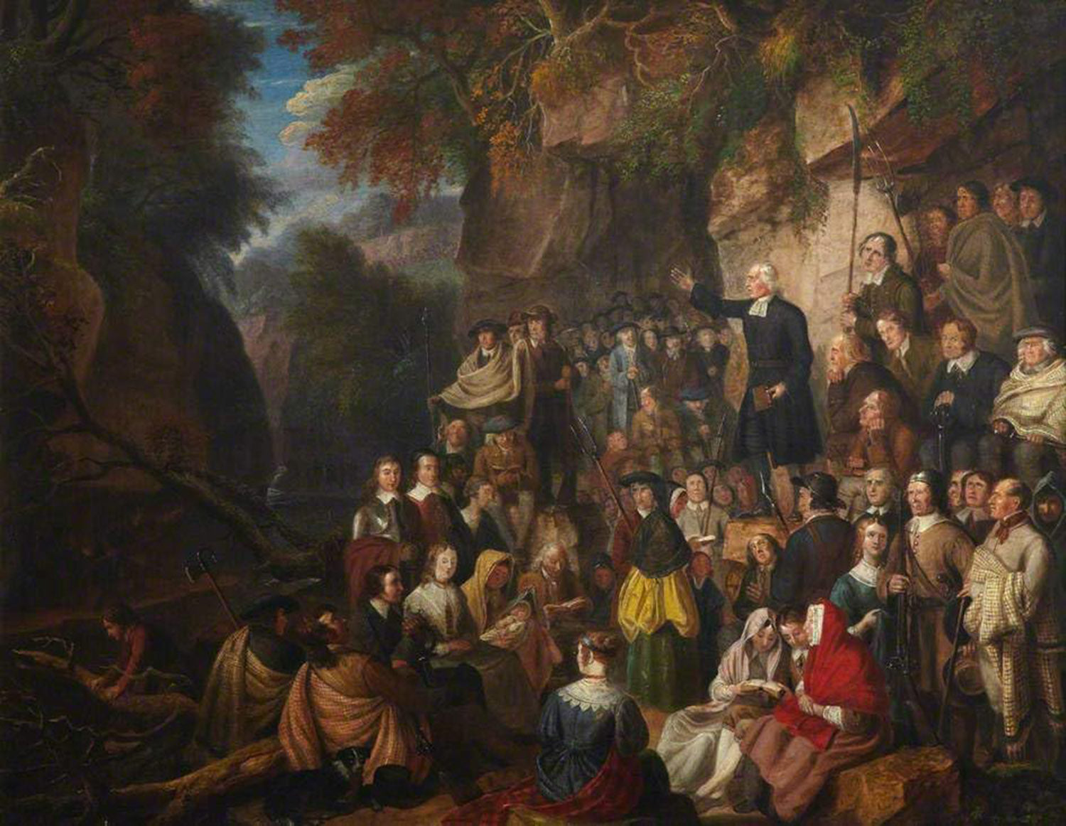 High quality wall art fine art oil painitng handpainted on canvas" Covenanters in a Glen" stunningoilpainting.com