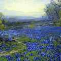 high quality wall art fine art oil painitng handpainted on canvas”Morning in the Bluebonnets" stunningoilpainting.com