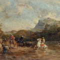 High quality wall art fine art oil painitng handpainted on canvas" Arabs Crossing a river" stunningoilpainting.com