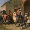 High quality wall art fine art oil painitng handpainted on canvas "Horsemen at the Inn" stunningoilpainting.com