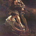 High quality wall art fine art oil painitng handpainted on canvas "Washing of feet" stunningoilpainting.com