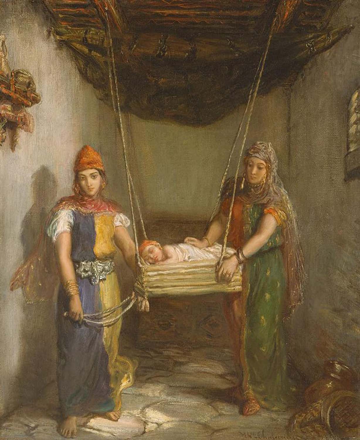 High quality wall art fine art oil painitng handpainted on canvas "Scene in the Jewish Quarter of Constantine stunningoilpainting.com