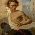 High quality wall art fine art oil painitng handpainted on canvas" throw stone" stunningoilpainting.com