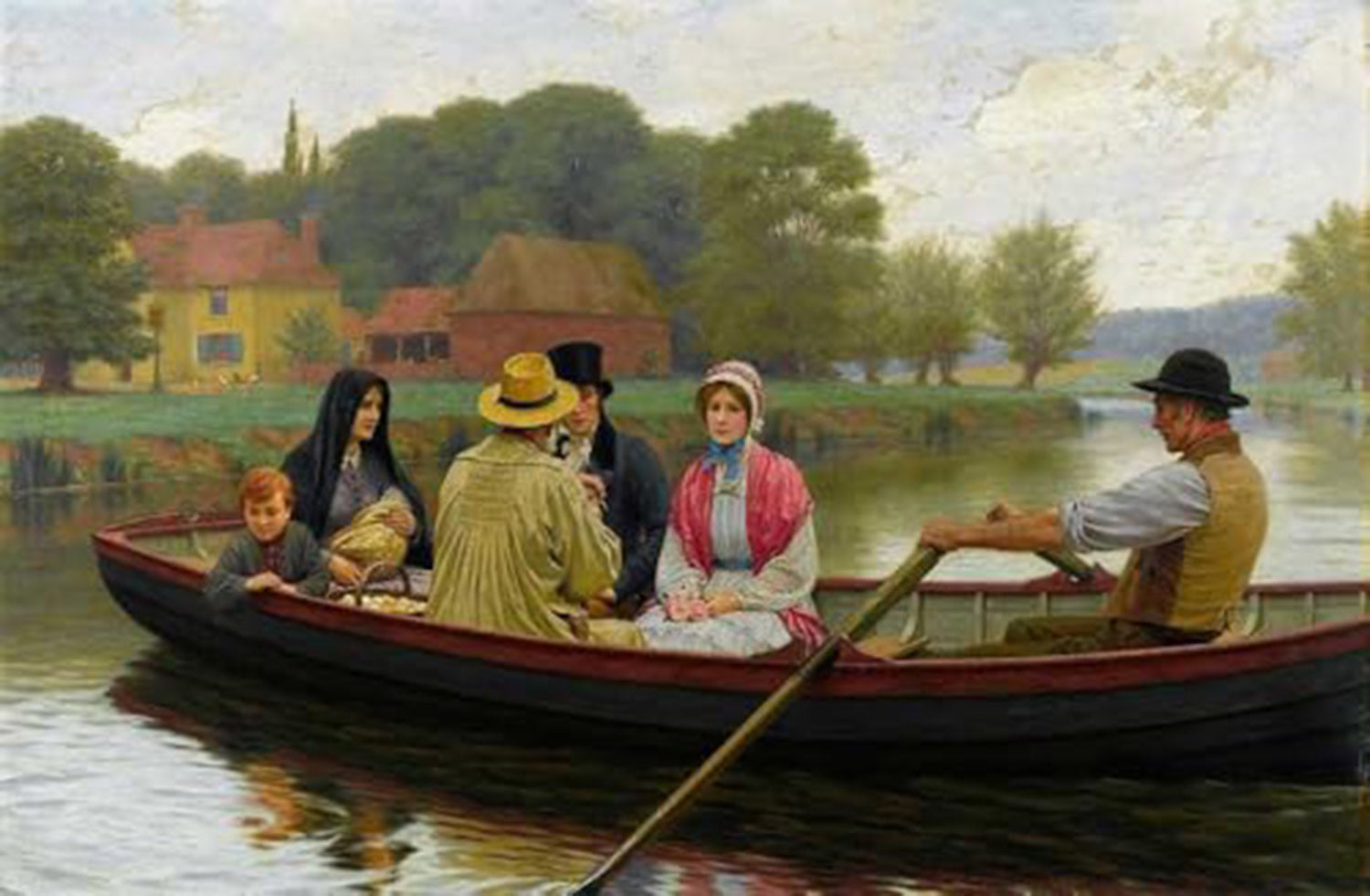 High quality wall art fine art oil painitng handpainted on canvas"The Ferry" stunningoilpainting.com