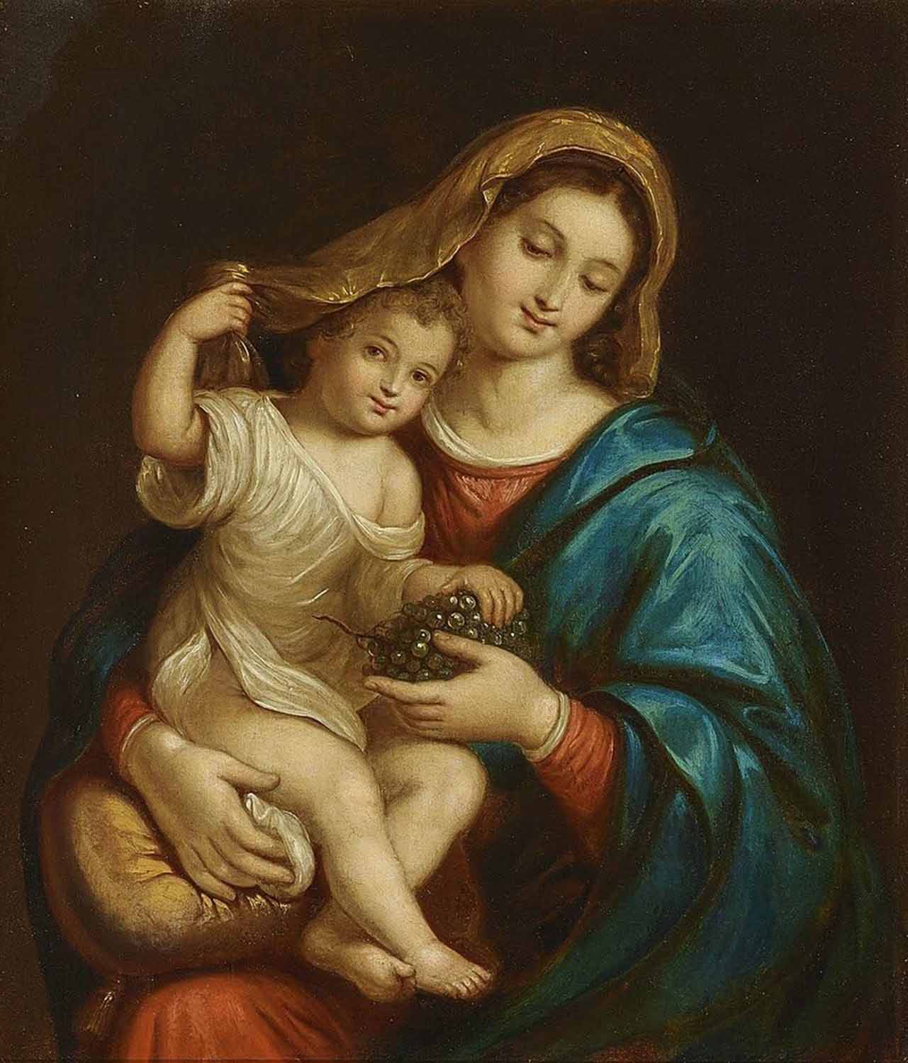 High quality wall art fine art oil painitng handpainted on canvas"Madonna with child " stunningoilpainting.com
