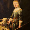 High quality wall art fine art oil painitng handpainted on canvas"a little girl,sheep" stunningoilpainting.com