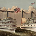 High quality wall art oil painitng handpainted on canvas " Steam Ships" stunningoilpainting.com