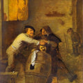 High quality wall art oil painitng handpainted on canvas "Peasants Quarrelling in an Interior" stunningoilpainting.com