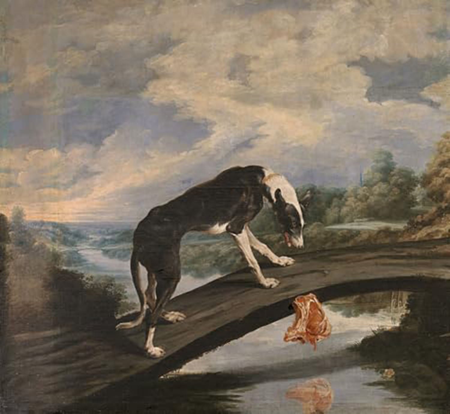 High quality wall art oil painitng handpainted on canvas"the dog and the dam" stunningoilpainting.com