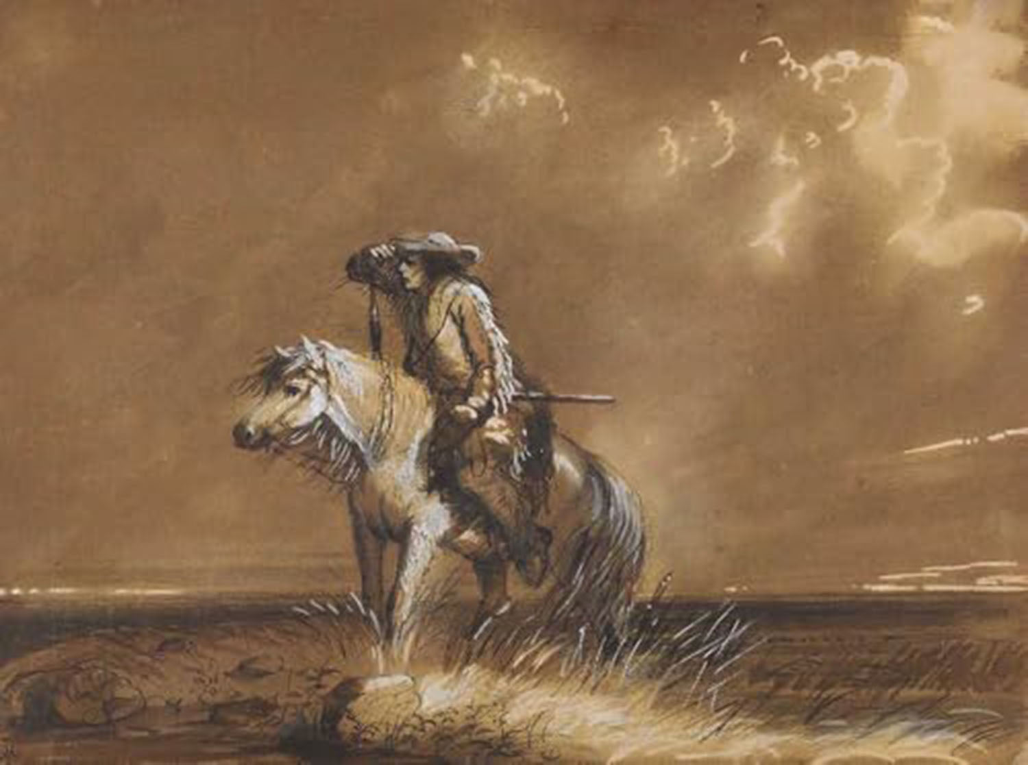 High quality wall art oil painitng handpainted on canvas"a man riding on a horse" stunningoilpainting.com