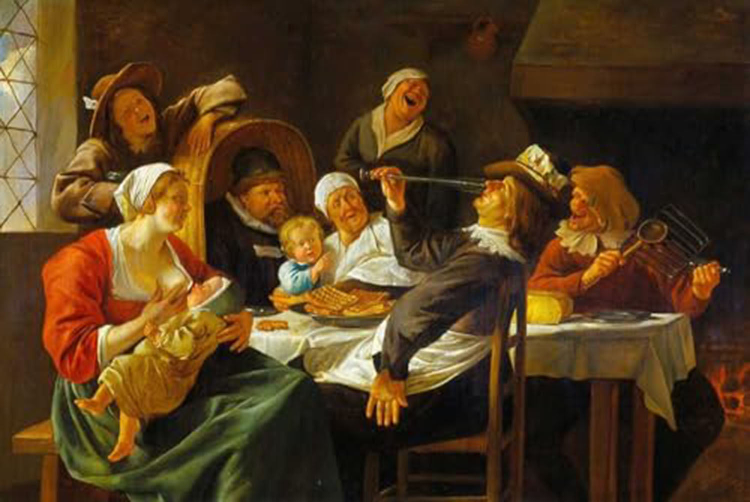 High quality wall art oil painitng handpainted on canvas"The Twelfth Night Feast" stunningoilpainting.com